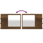 vidaXL Badspiegel Braun Eiche-Optik 60x10,5x45 cm Holzwerkstoff