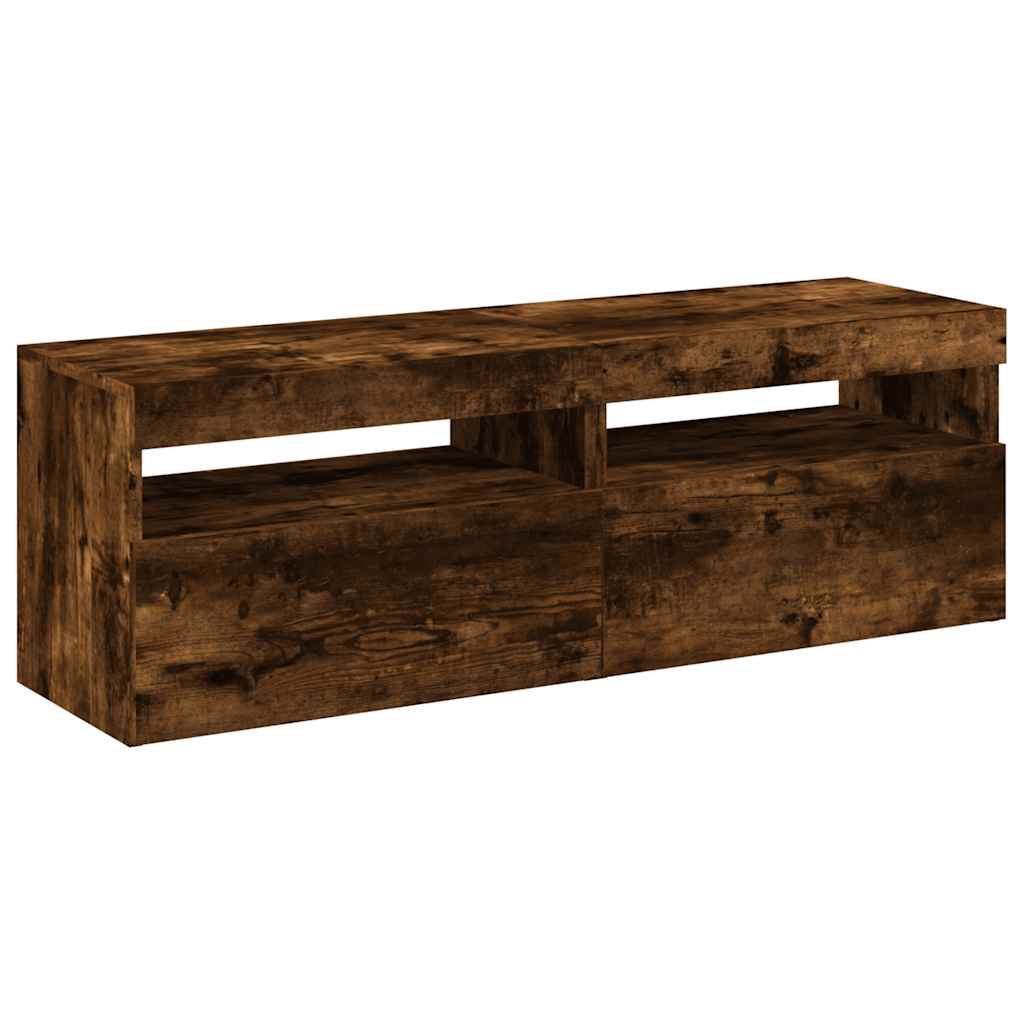 vidaXL TV-Schränke 2 Stk. mit LED-Leuchten Räuchereiche 60x35x40 cm