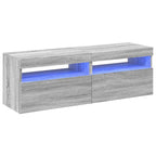 vidaXL TV-Schränke 2 Stk. mit LED-Leuchten Grau Sonoma 60x35x40 cm