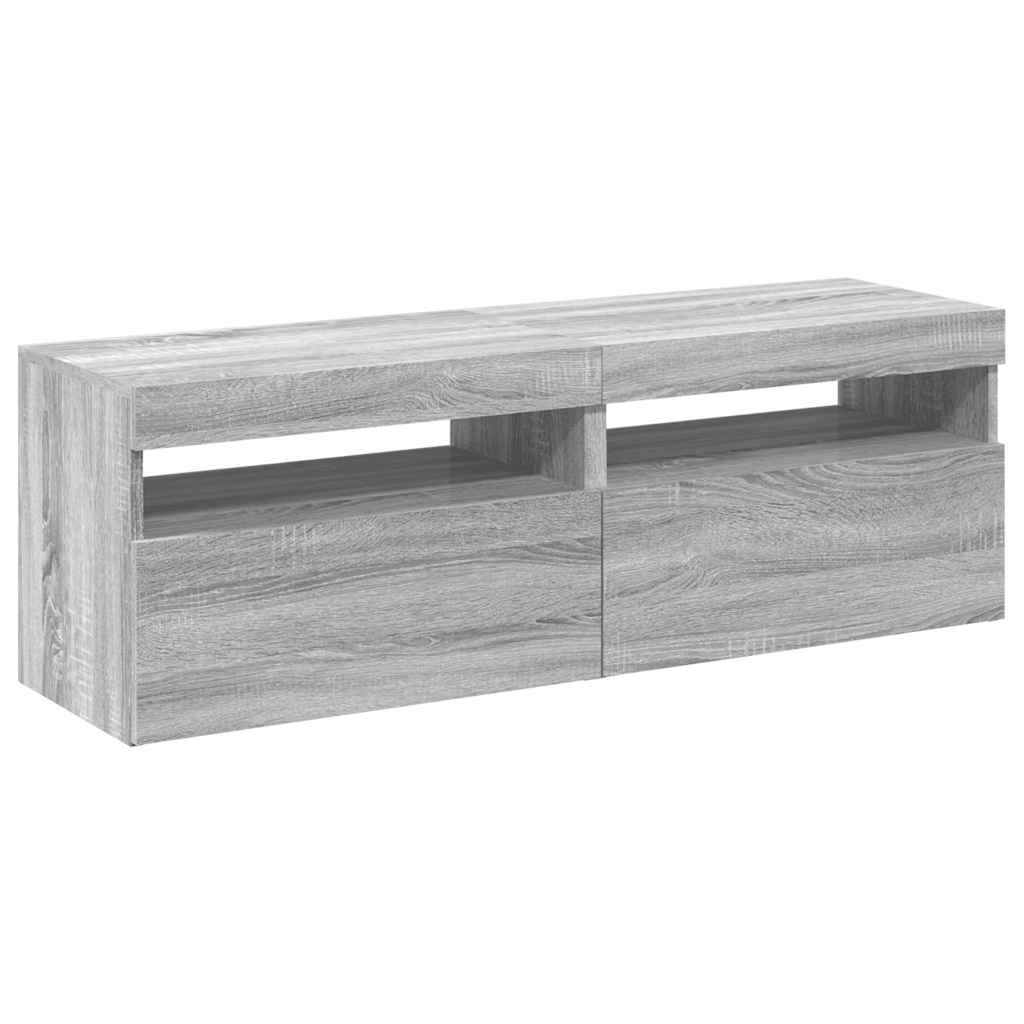 vidaXL TV-Schränke 2 Stk. mit LED-Leuchten Grau Sonoma 60x35x40 cm