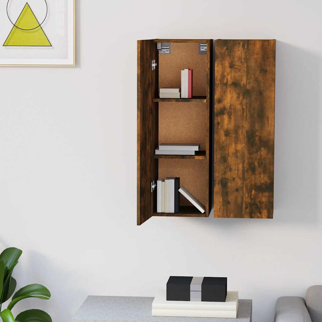 vidaXL TV-Schränke 2 Stk. Räuchereiche 30,5x30x90 cm Holzwerkstoff