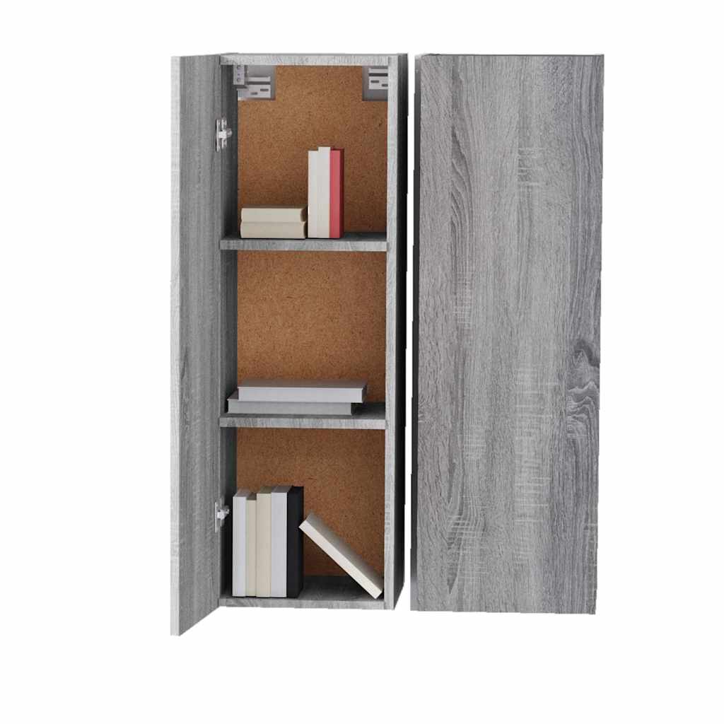 vidaXL TV-Schränke 2 Stk. Grau Sonoma 30,5x30x90 cm Holzwerkstoff