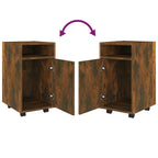 vidaXL Beistellschrank mit Rollen Räuchereiche 33x38x60 cm