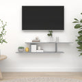 vidaXL TV-Wandregal Grau Sonoma 125x18x23 cm Holzwerkstoff
