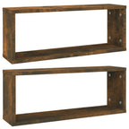 vidaXL Würfelregale 2 Stk. Räuchereiche 60x15x23 cm Holzwerkstoff