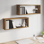 vidaXL Würfelregale 2 Stk. Räuchereiche 60x15x23 cm Holzwerkstoff