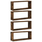 vidaXL Würfelregale 4 Stk. Räuchereiche 60x15x23 cm Holzwerkstoff