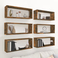 vidaXL Würfelregale 6 Stk. Räuchereiche 60x15x23 cm Holzwerkstoff