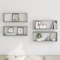 vidaXL Würfelregale 4 Stk. Grau Sonoma 60x15x23 cm Holzwerkstoff