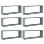 vidaXL Würfelregale 6 Stk. Grau Sonoma 60x15x23 cm Holzwerkstoff