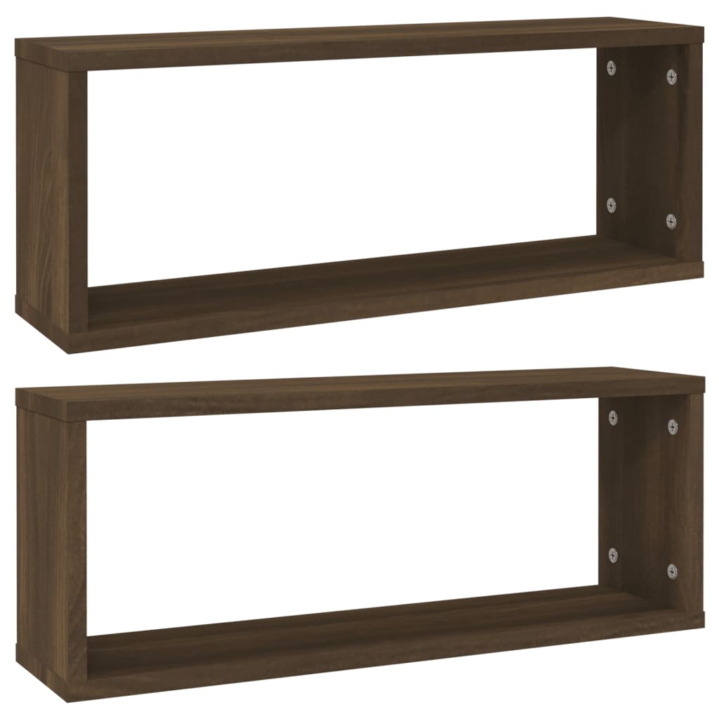 vidaXL Würfelregale 2 Stk. Braun Eichen-Optik 60x15x23cm Holzwerkstoff