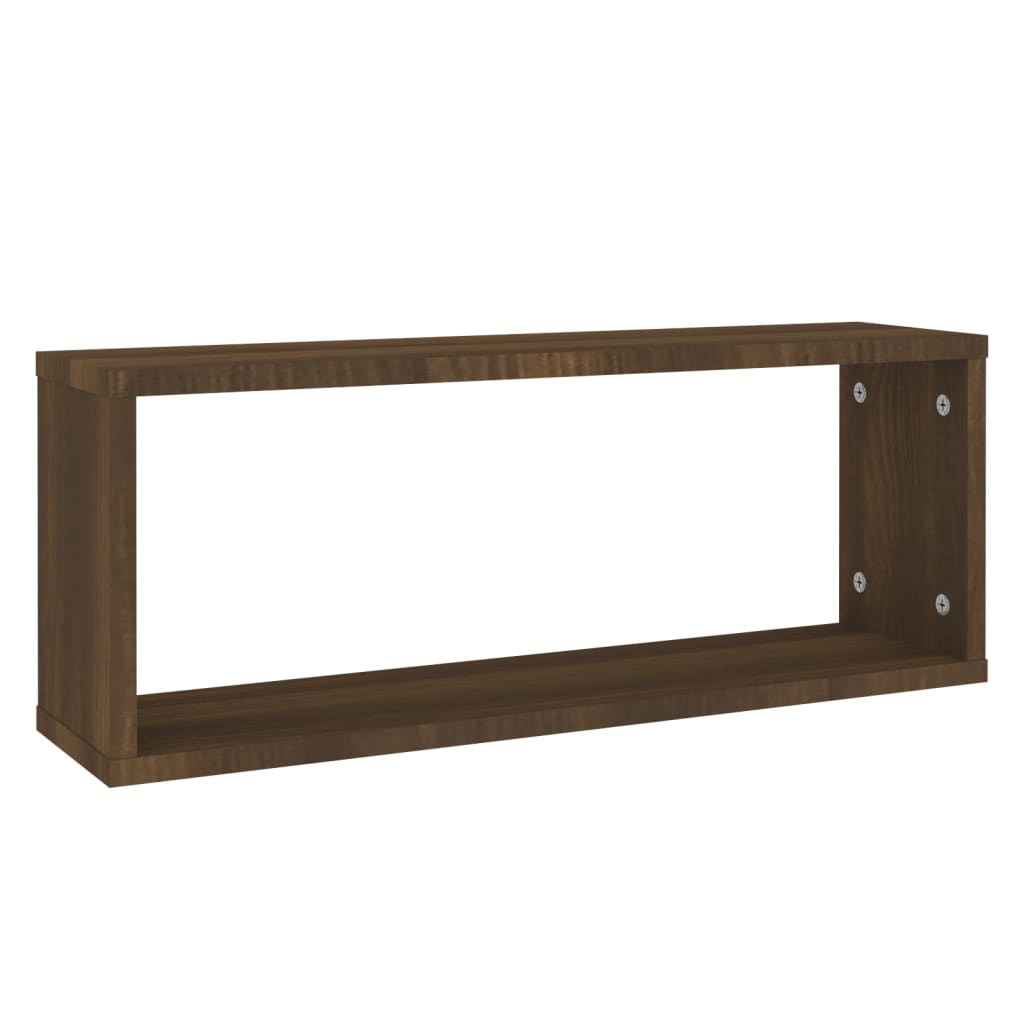 vidaXL Würfelregale 2 Stk. Braun Eichen-Optik 60x15x23cm Holzwerkstoff