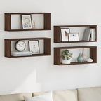 vidaXL Würfelregale 4 Stk. Braun Eichen-Optik 60x15x23cm Holzwerkstoff