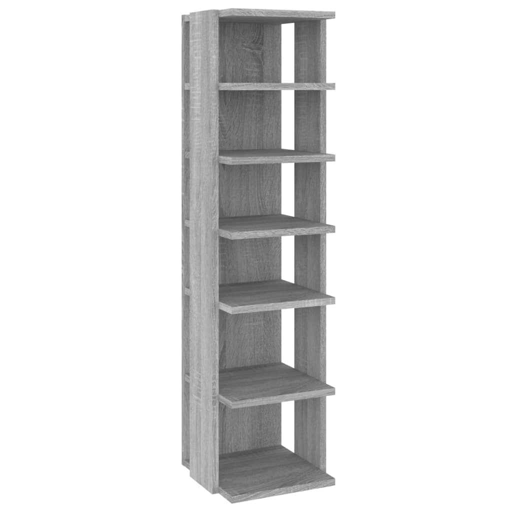 vidaXL Schuhregale 2 Stk. Grau Sonoma 27,5x27x102 cm Holzwerkstoff