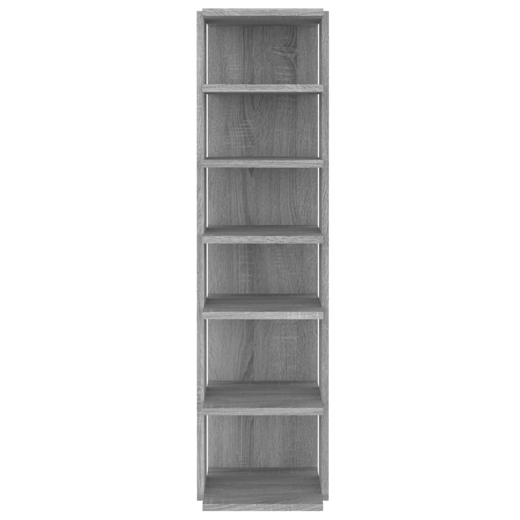 vidaXL Schuhregale 2 Stk. Grau Sonoma 27,5x27x102 cm Holzwerkstoff