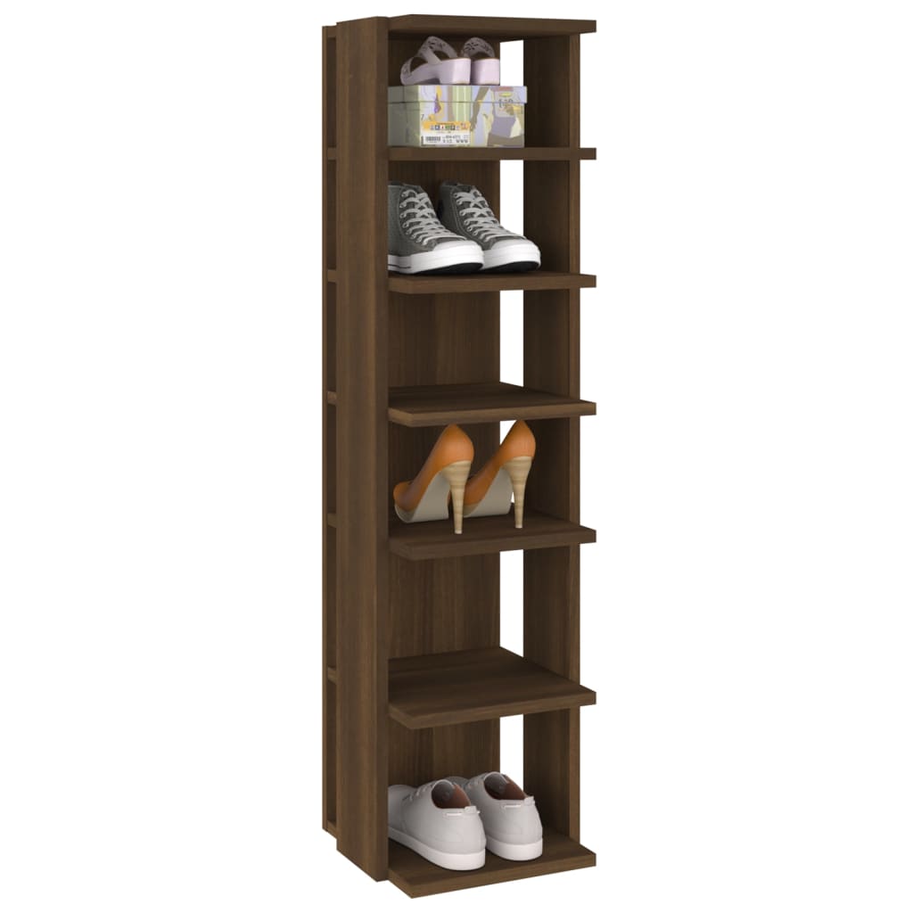 vidaXL Schuhregal Braun Eichen-Optik 27,5x27x102 cm Holzwerkstoff
