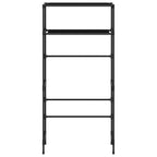 vidaXL Waschmaschinenregal 2 Ablagen Schwarz 69x28x143 cm Eisen
