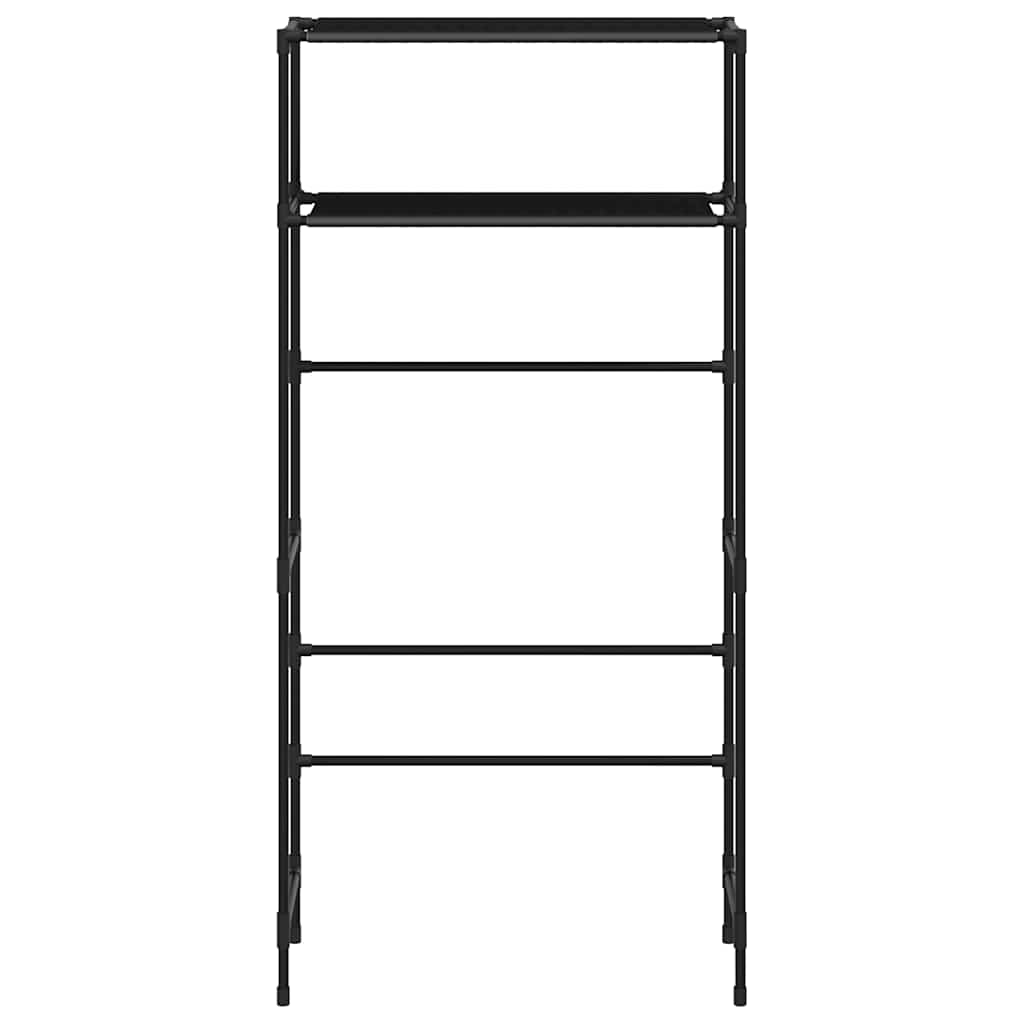 vidaXL Waschmaschinenregal 2 Ablagen Schwarz 69x28x143 cm Eisen