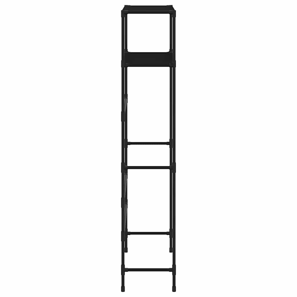 vidaXL Waschmaschinenregal 2 Ablagen Schwarz 69x28x143 cm Eisen