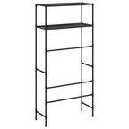 vidaXL Waschmaschinenregal 2 Ablagen Schwarz 69x28x143 cm Eisen