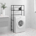 vidaXL Waschmaschinenregal 2 Ablagen Schwarz 69x28x143 cm Eisen