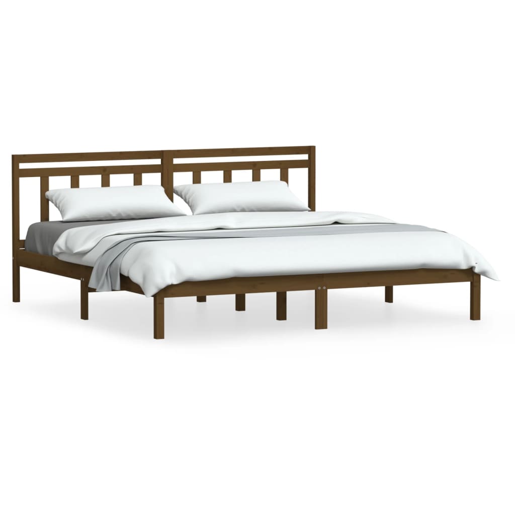 vidaXL Massivholzbett Honigbraun Kiefer 200x200 cm