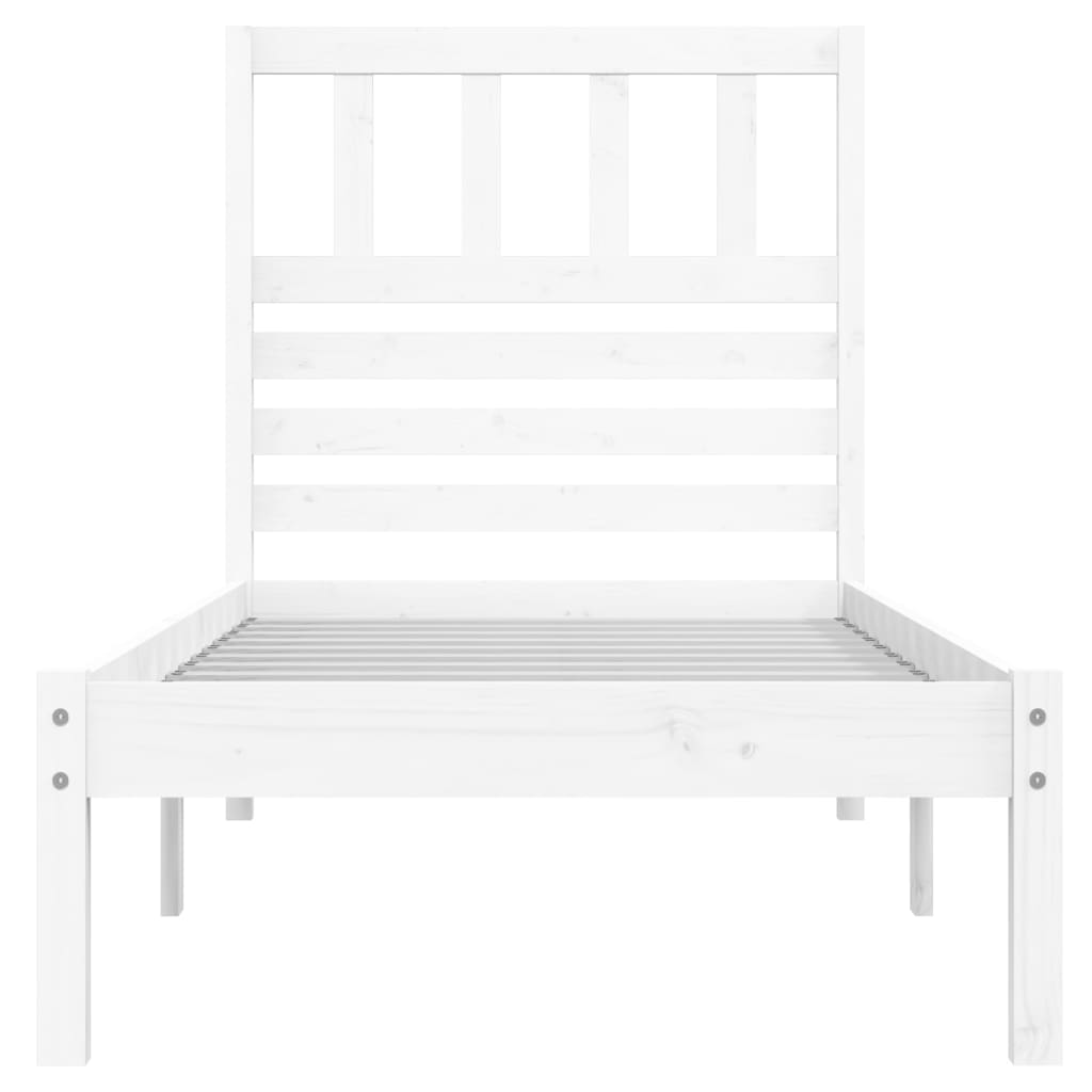 vidaXL Massivholzbett ohne Matratze Weiß 75x190 cm Kiefernholz