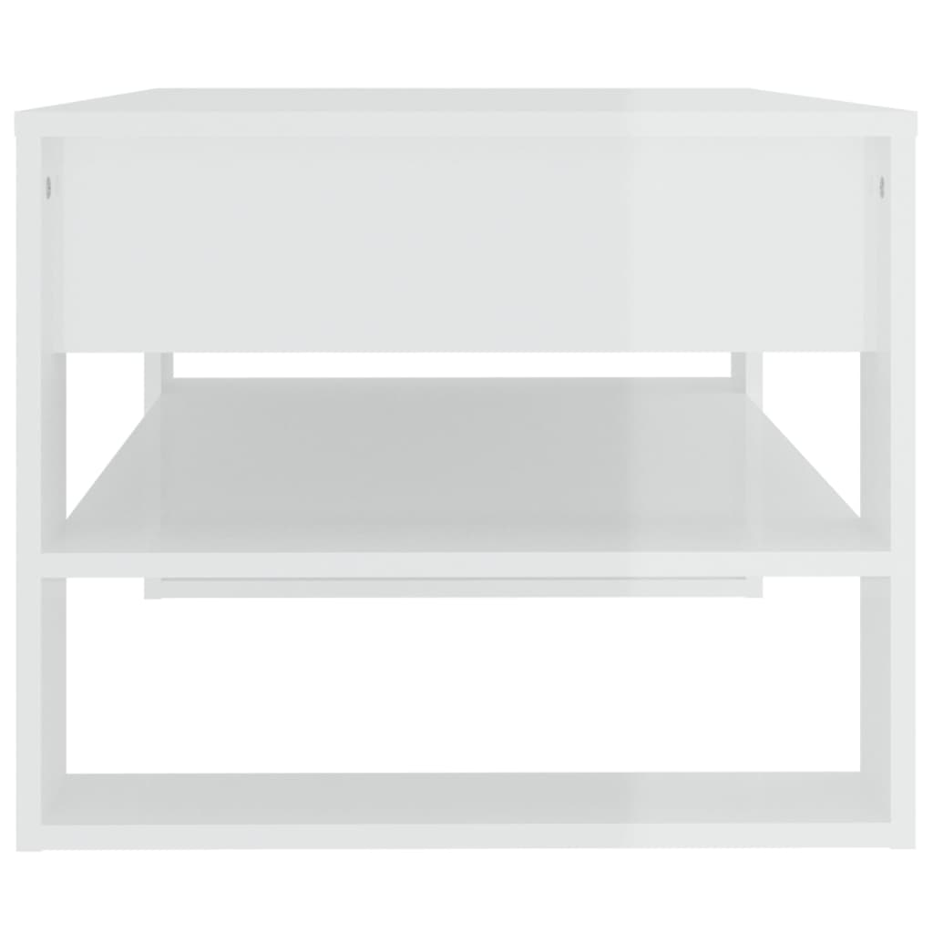 vidaXL Couchtisch Hochglanz-Weiß 102x55x45 cm Holzwerkstoff