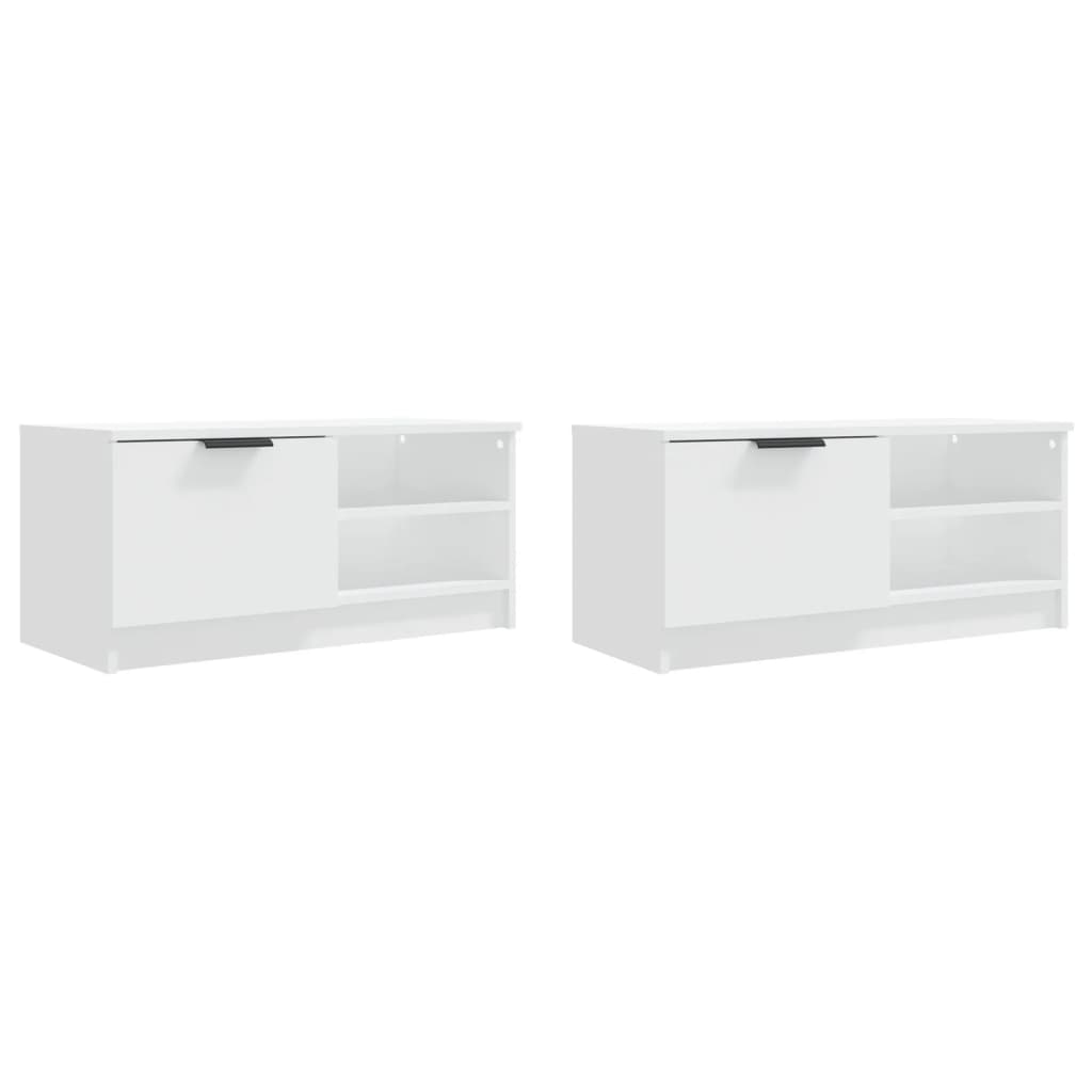 vidaXL TV-Schränke 2 Stk. Weiß 80x35x36,5 cm Holzwerkstoff