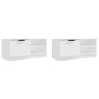 vidaXL TV-Schränke 2 Stk. Weiß 80x35x36,5 cm Holzwerkstoff