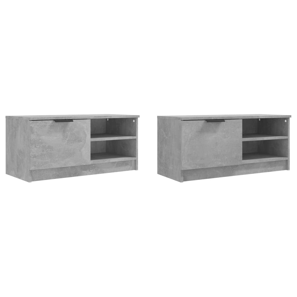 vidaXL TV-Schränke 2 Stk. Betongrau 80x35x36,5 cm Holzwerkstoff