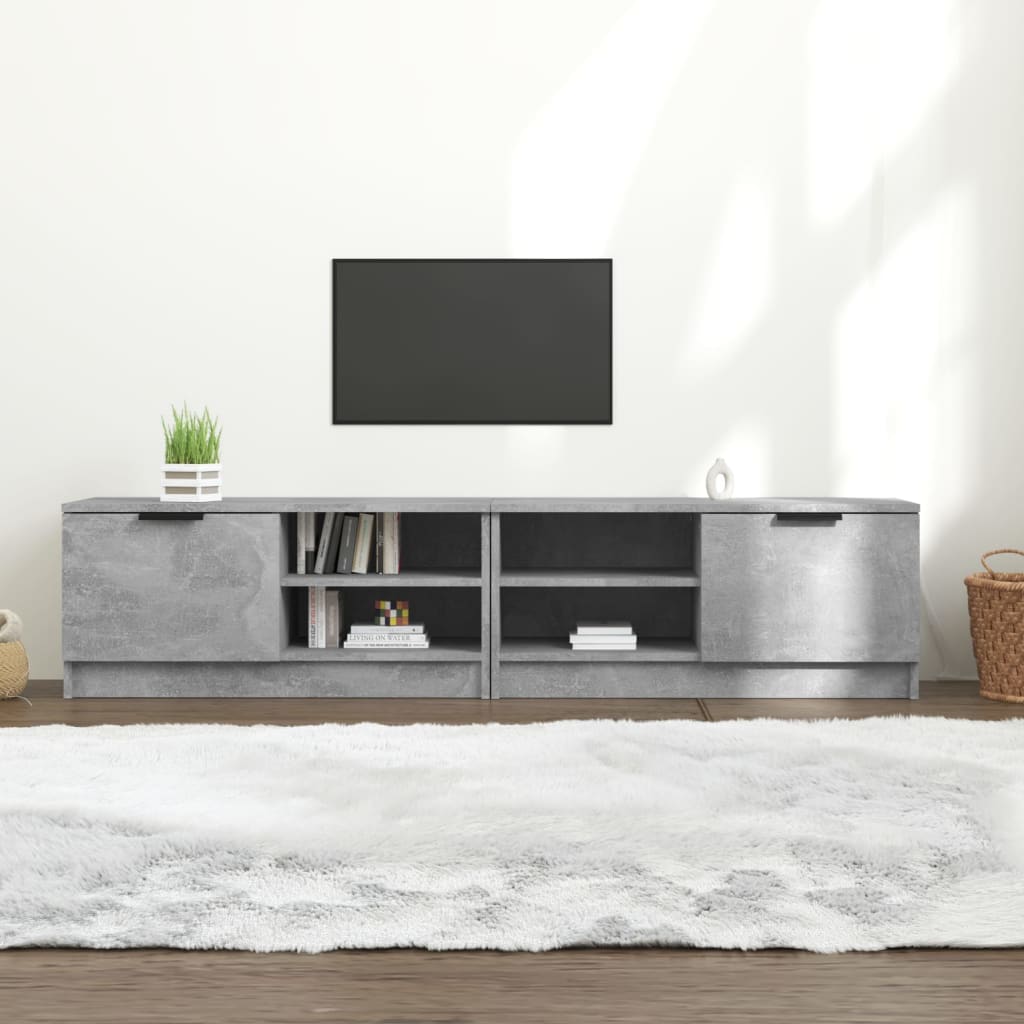 vidaXL TV-Schränke 2 Stk. Betongrau 80x35x36,5 cm Holzwerkstoff