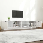 vidaXL TV-Schränke 2 Stk. Hochglanz-Weiß 80x35x36,5 cm Holzwerkstoff