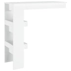 vidaXL Wand-Bartisch Weiß 102x45x103,5 cm Holzwerkstoff