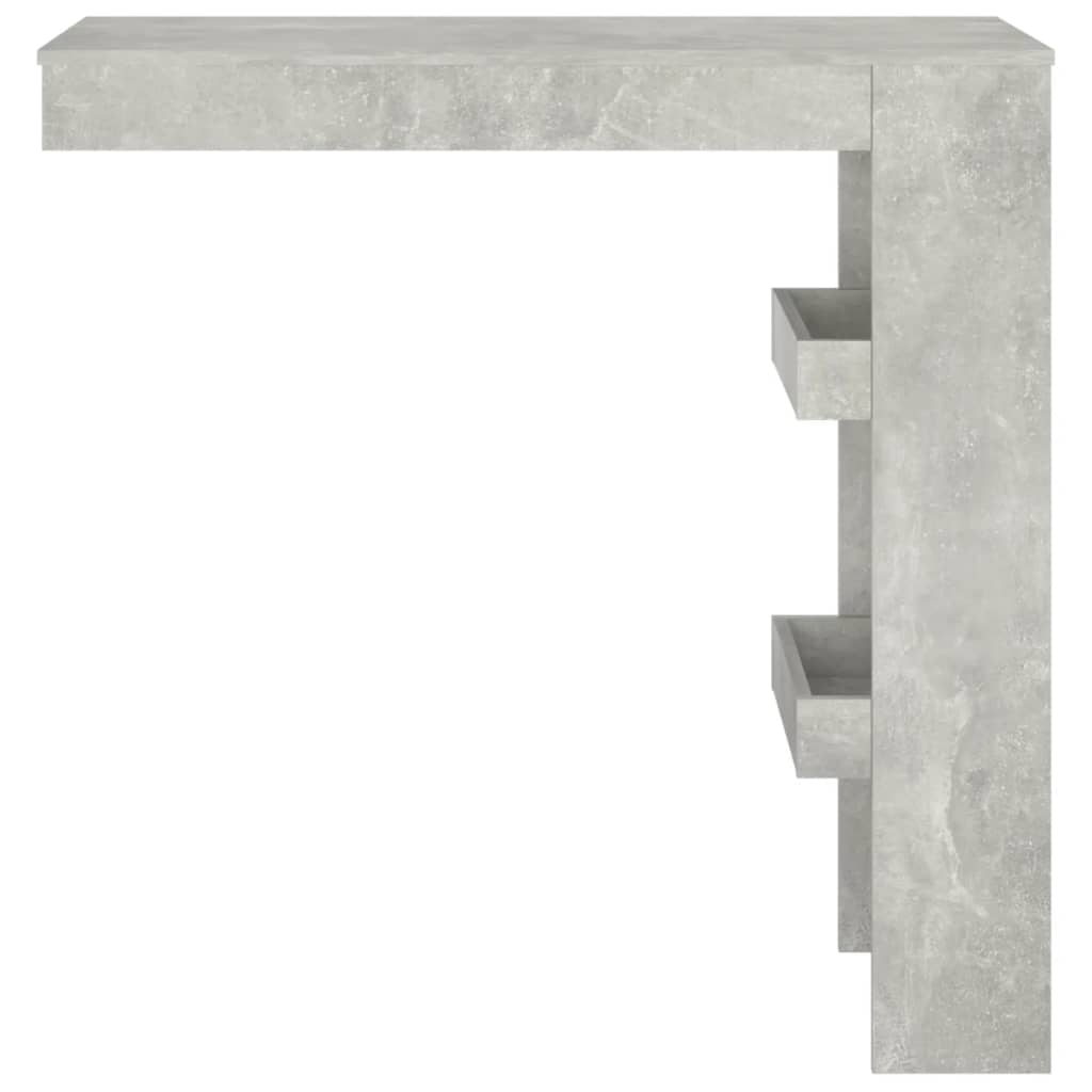 vidaXL Wand-Bartisch Betongrau 102x45x103,5 cm Holzwerkstoff