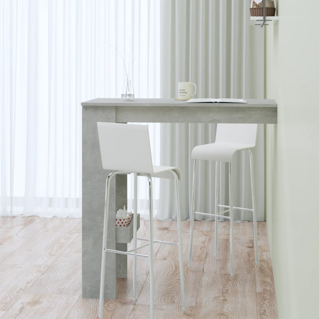 vidaXL Wand-Bartisch Betongrau 102x45x103,5 cm Holzwerkstoff