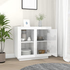vidaXL Sideboard Hochglanz-Weiß 80x40x75 cm