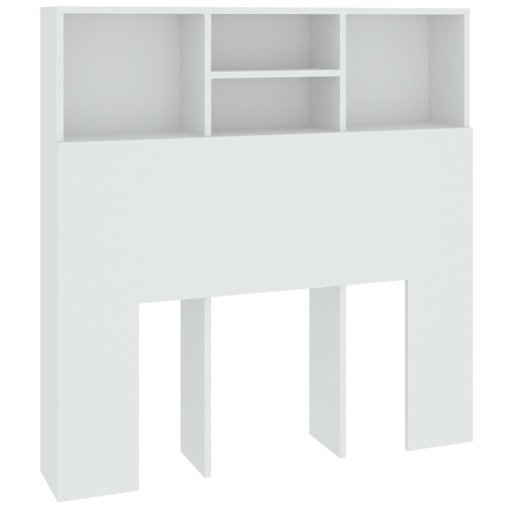 vidaXL Bett-Kopfteil mit Ablagen Weiß 100x19x103,5 cm