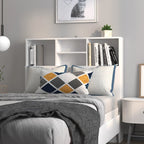 vidaXL Bett-Kopfteil mit Ablagen Weiß 100x19x103,5 cm