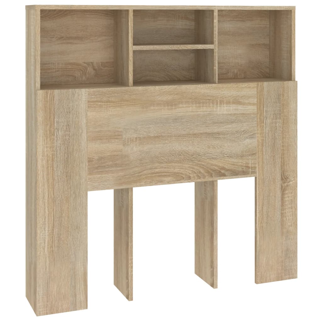 vidaXL Bett-Kopfteil mit Ablagen Sonoma-Eiche 100x19x103,5 cm
