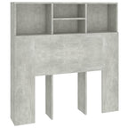 vidaXL Bett-Kopfteil mit Ablagen Betongrau 100x19x103,5 cm
