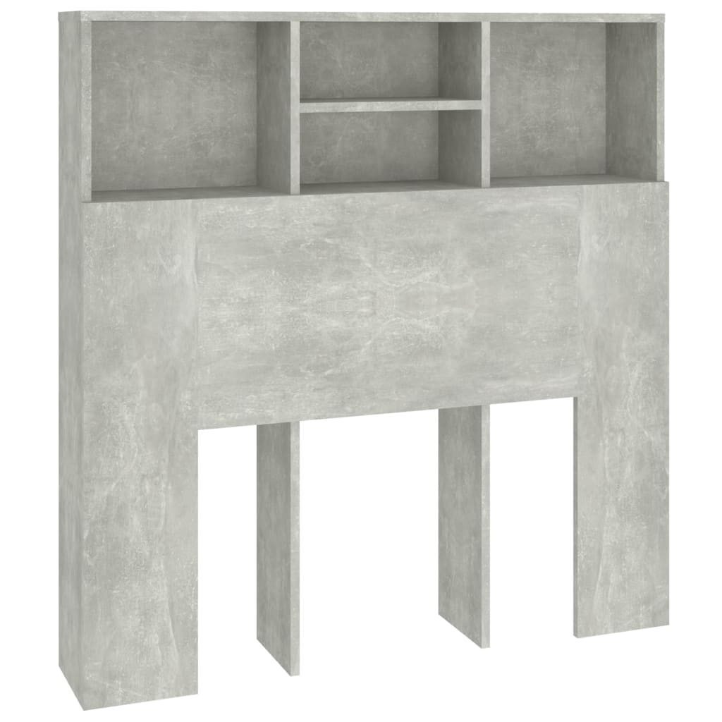 vidaXL Bett-Kopfteil mit Ablagen Betongrau 100x19x103,5 cm
