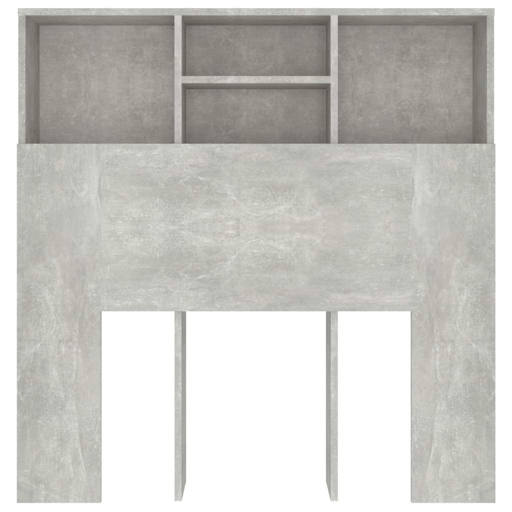 vidaXL Bett-Kopfteil mit Ablagen Betongrau 100x19x103,5 cm