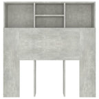 vidaXL Bett-Kopfteil mit Ablagen Betongrau 100x19x103,5 cm