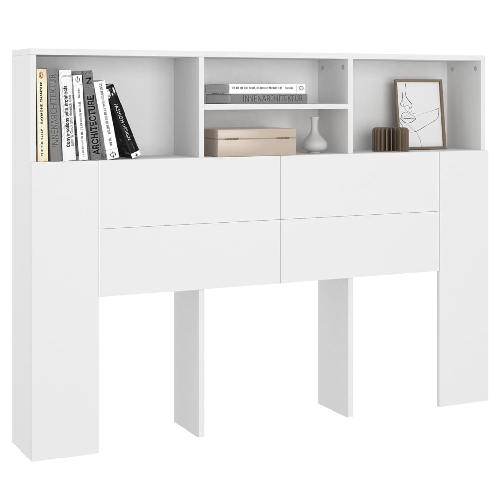 vidaXL Kopfteilschrank Weiß 140 x 19 x 103,5 cm
