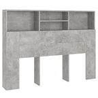 vidaXL Kopfteil mit Ablagen Betongrau 140x19x103,5 cm