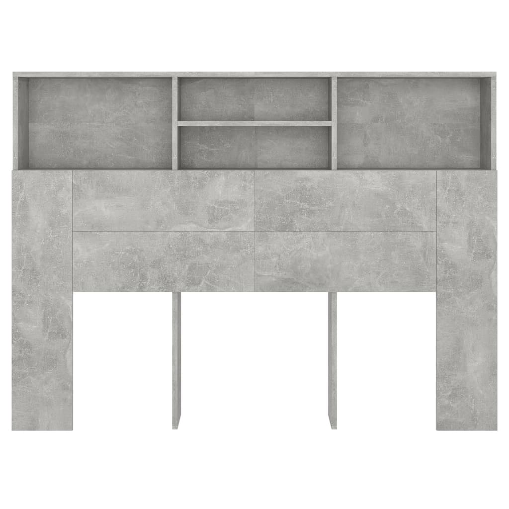 vidaXL Kopfteil mit Ablagen Betongrau 140x19x103,5 cm