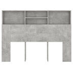 vidaXL Kopfteil mit Ablagen Betongrau 140x19x103,5 cm
