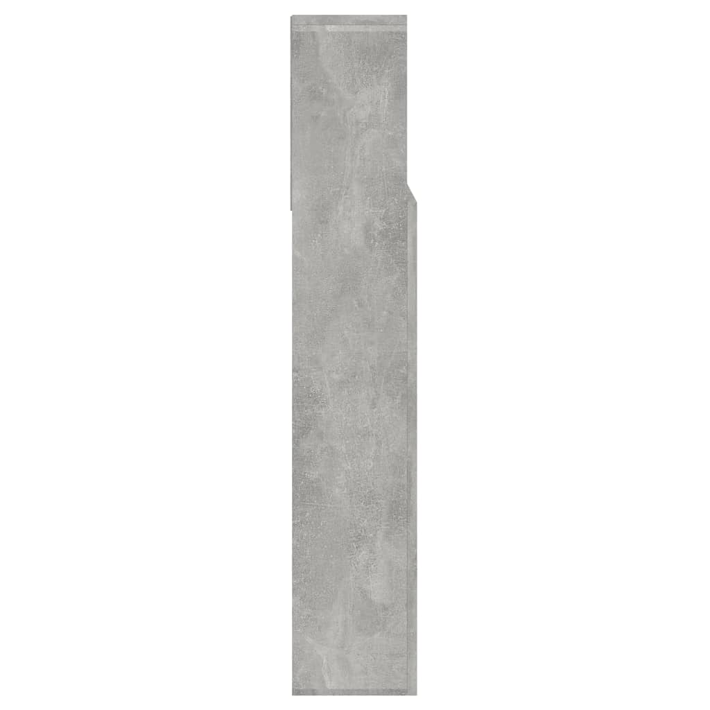 vidaXL Kopfteil mit Ablagen Betongrau 140x19x103,5 cm