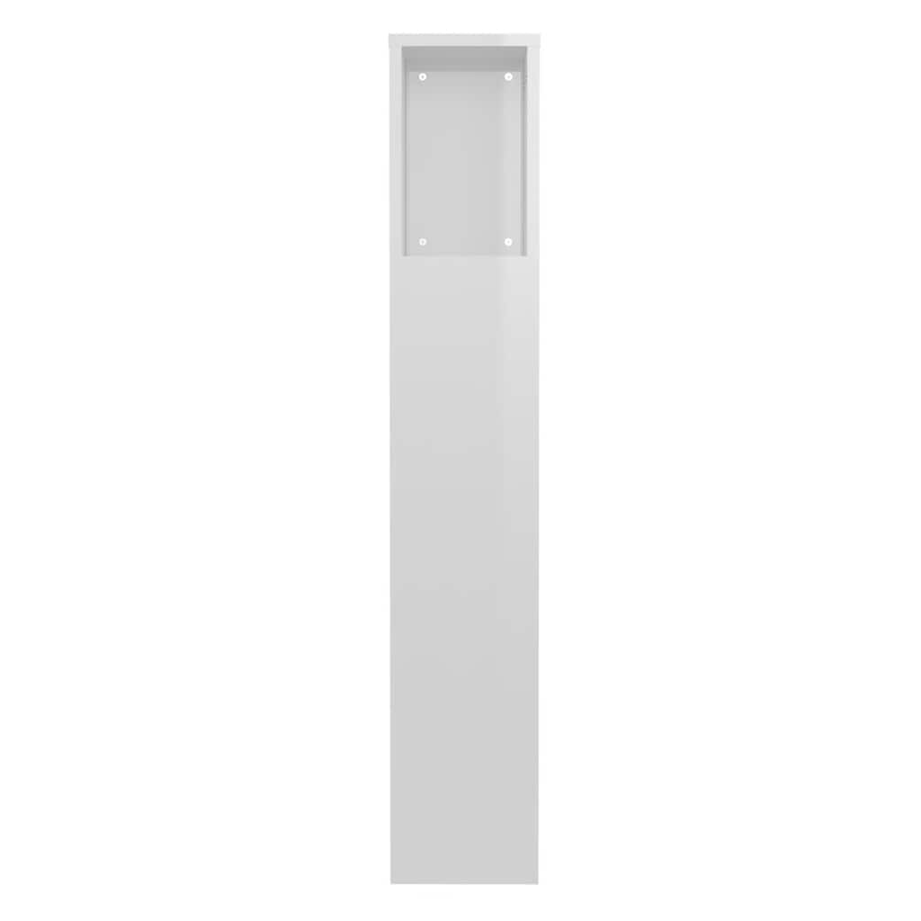 vidaXL Kopfteil mit Ablagen Hochglanz-Weiß 100x18,5x102,5 cm